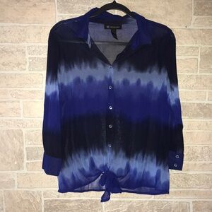 ✅INC Semi Sheer Button Down Blouse
